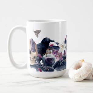Mug Gothique Halloween crâne et corbeau