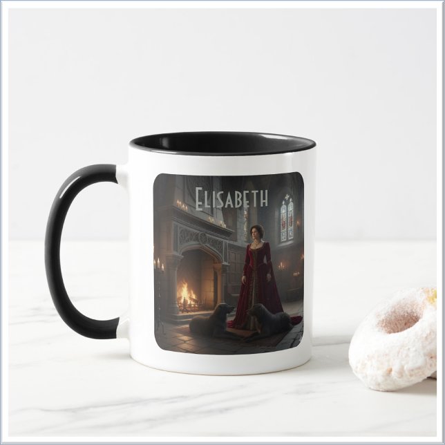 Mug Gothique Médiévale Demoiselle Dans Château avec Ch (Créateur téléchargé)
