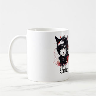 Mug Gótica fanfarrona para él : Chico ama al gato