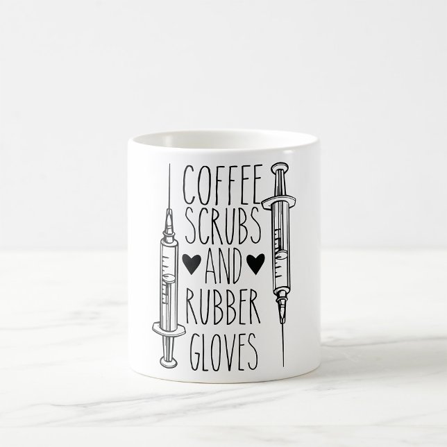 Mug Gousses De Café Et Gants En Caoutchouc (Créateur téléchargé)