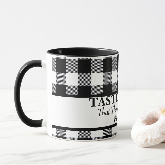 Mug Goûtez Et Voyez Que L'Éternel est bon, noir & blan (Avec donut)