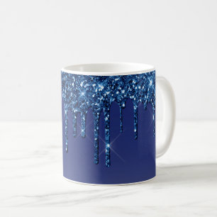 Mug Goutte de paillettes bleues saphir