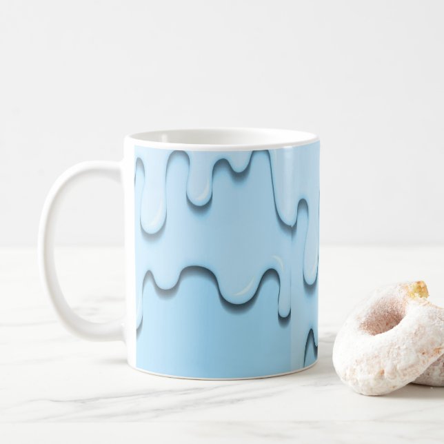 Mug gouttes de liquide bleu (Avec donut)