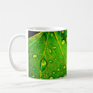 Mug Gouttes de pluie sur une feuille