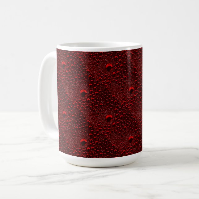Mug Gouttes d'eau sur métal cramoisi (Devant gauche)