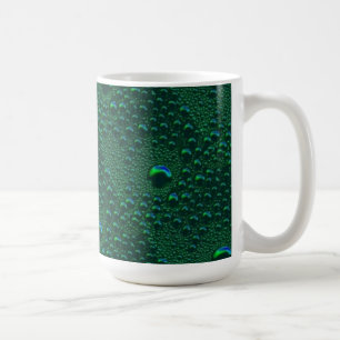 Mug Gouttes d'eau sur métal vert