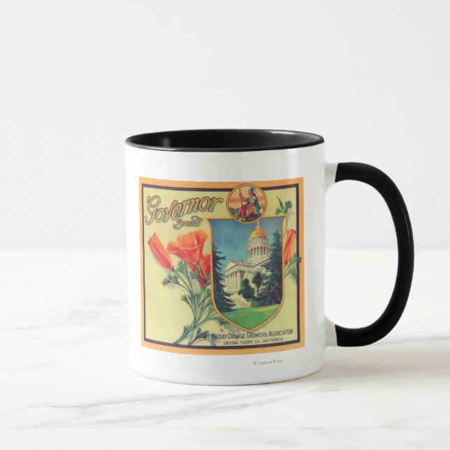 Mug Gouverneur Orange LabelLindsay, CA (Droite)