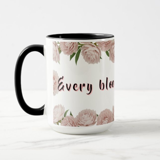 Mug Grâce élégante de pivoine, art floral  (Gauche)