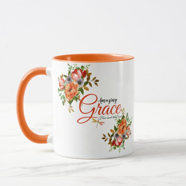 Mug Grâce étonnante aquarelle florale   (Gauche)