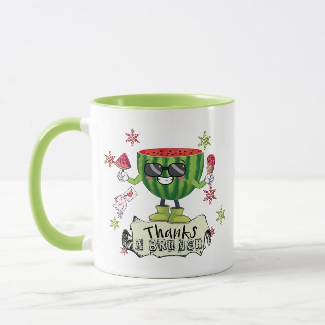 Mug Gracias con sandía divertida (Gauche)