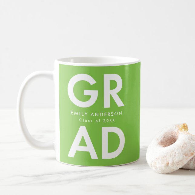 Mug Grad Grad Lime Green Graduation (Avec donut)