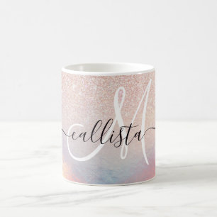 Mug Gradient holographique de Rose Gold Glitter Irides