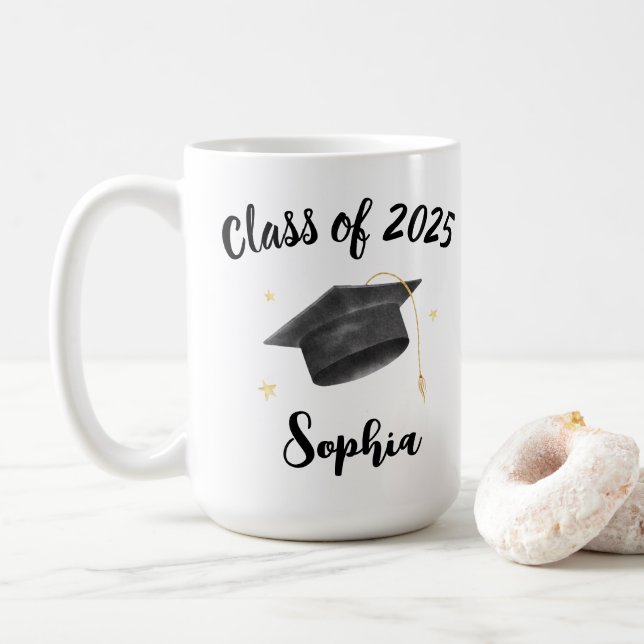 Mug Graduate Class Of 2025 Mug, Graduatio Personnalisé (Avec donut)