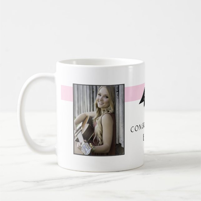 Mug Graduate moderne rose Félicitations Graduation (Gauche)