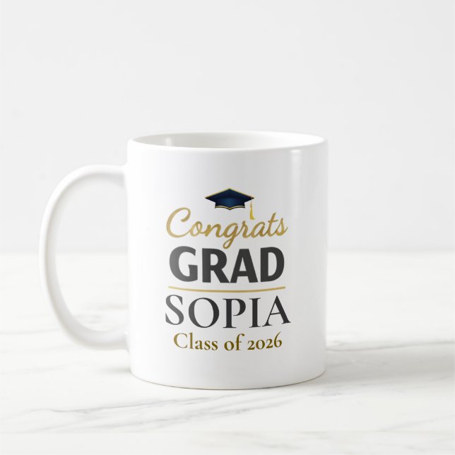 Mug Graduation 2026 Personalized Congrats Grad (Gauche)