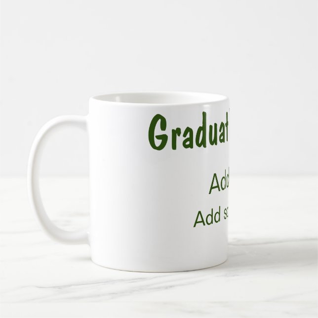 Mug Graduation 20XX ajouter nom année école vert moder (Gauche)