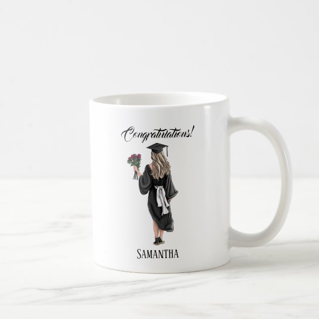 Mug Graduation de l'aquarelle personnalisée (3) (Droite)