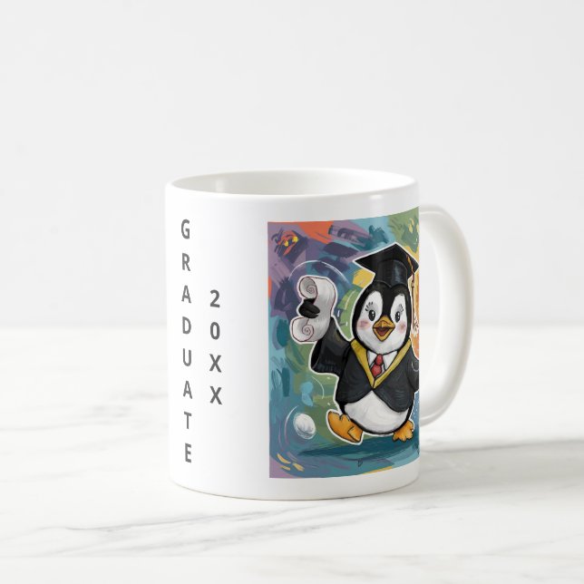 Mug Graduation de pingouin personnalisée (Devant droit)