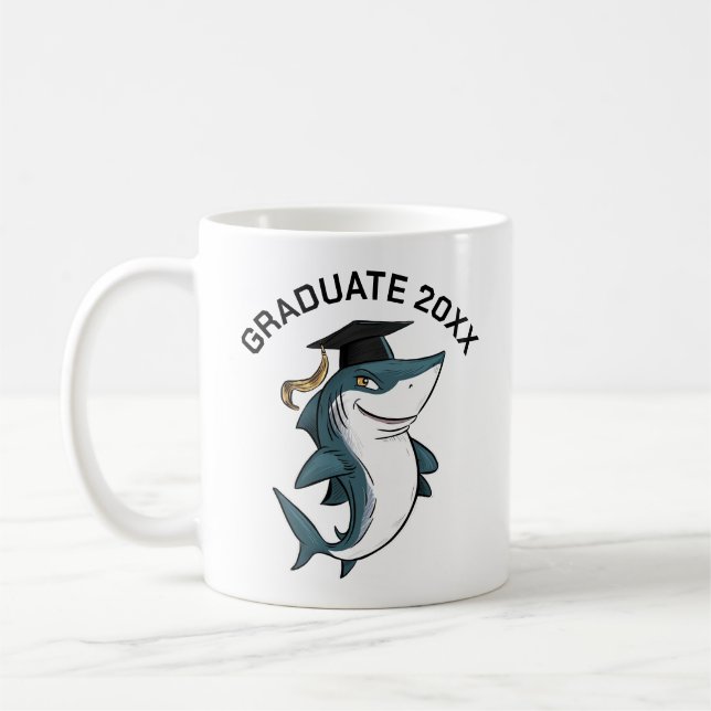 Mug Graduation du requin personnalisée (Gauche)