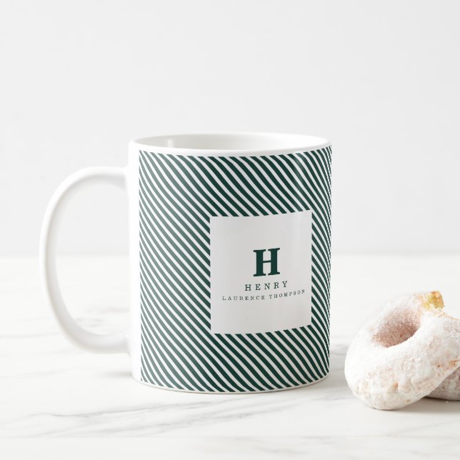Mug GRADUATION INITIALE BOUE vert (Avec donut)