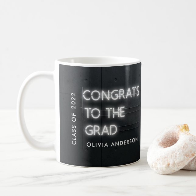 Mug Graduation néon frémis moderne design (Avec donut)