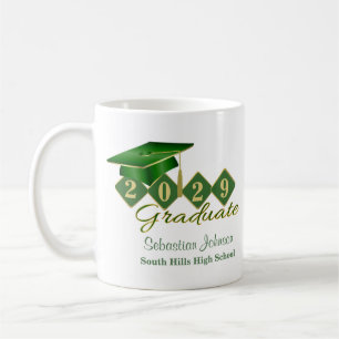 Mug Graduation personnalisée Vert & Or