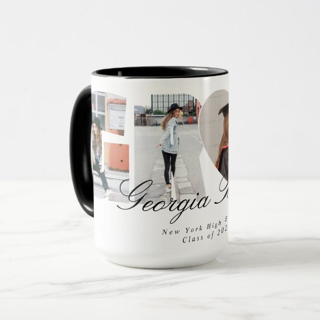 Mug Graduation Photo Collage Graduate Gift Keepsake (Devant gauche)