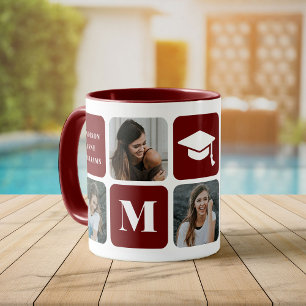 Mug Graduation Photo Instagram Collage Maroon