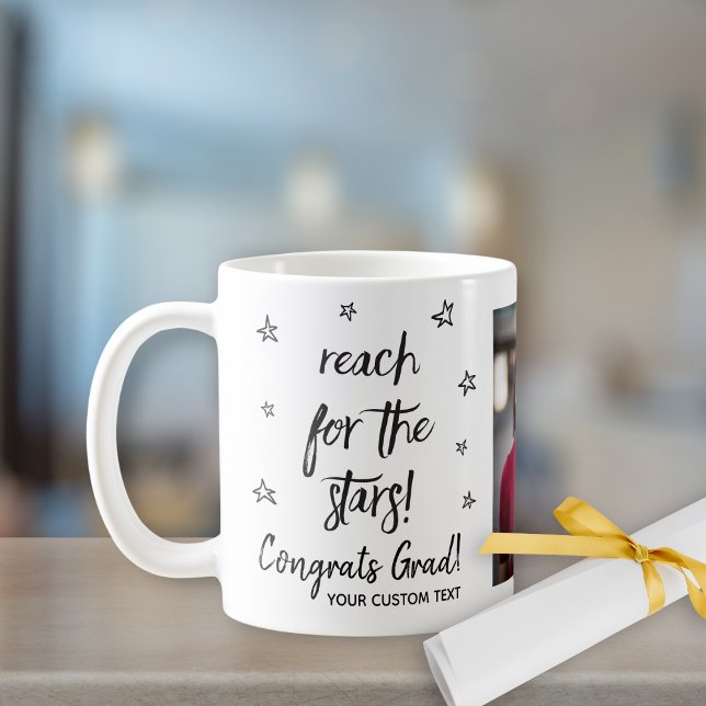 Mug Graduation Reach For The Stars Custom Grad Photo (Créateur téléchargé)