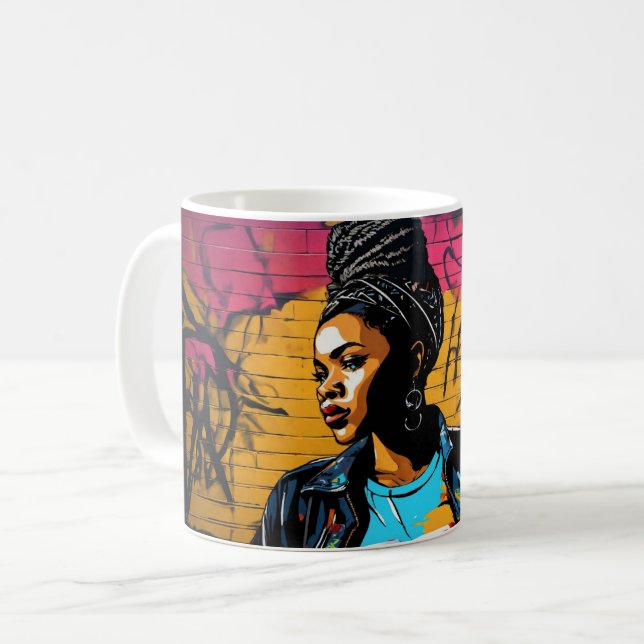 Mug GRAFFITI ART BLACK WOMEN 05 (Devant gauche)