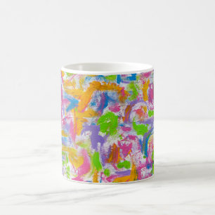 Mug Graffiti au néon - coups de pinceau abstraits pein