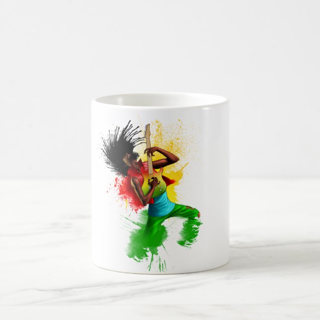 Mug Graffiti de musique d'homme de rasta de reggae de (Centre)