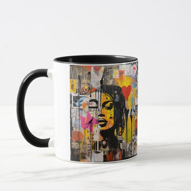 Mug Graffiti Grunge Art Imprimer (Gauche)