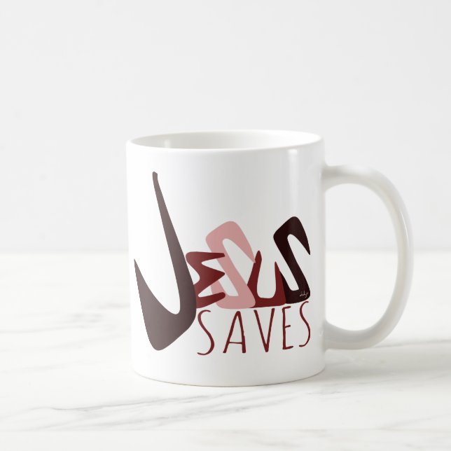 Mug GRAFFITI JÉSUS ÉPARGNE en rouge (Droite)