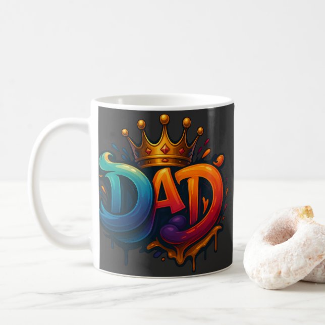 Mug Graffiti King Papa Couronne couronné d'amour et de (Avec donut)
