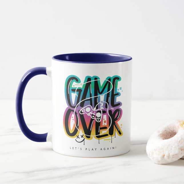 Mug Graffiti manette de jeu game over joueur (Avec donut)