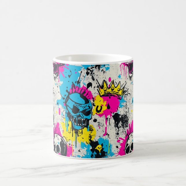 Mug Graffiti Motif avec des couleurs néon et un terrai (Centre)