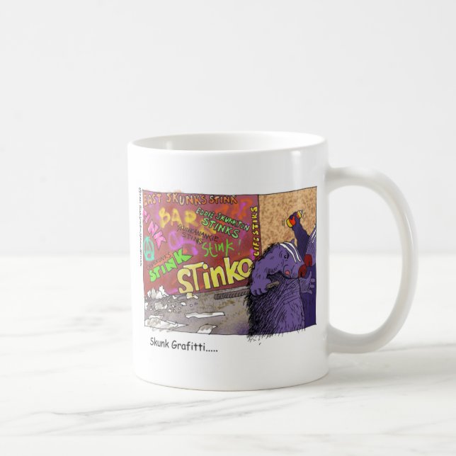Mug Graffiti Skunk Drôle Cartoon Cadeaux & Tee (Droite)