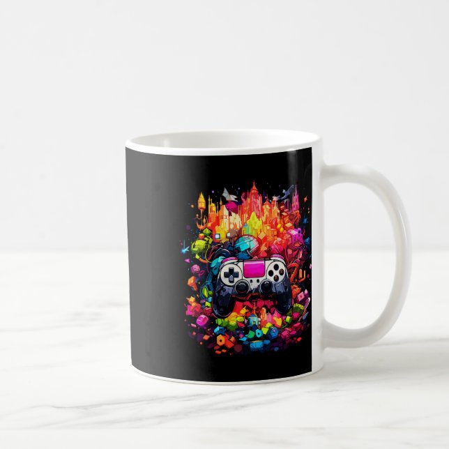 Mug Graffiti Tie Dye Splash Video Game Controller Jeu (Droite)