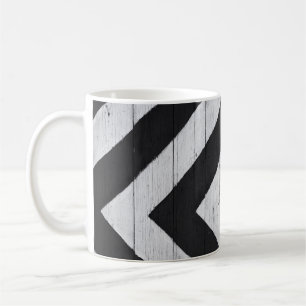 Mug Grain de bois peint noir et blanc