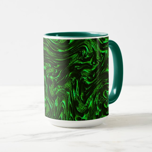 Mug Grains texturés vert métallique (Devant droit)