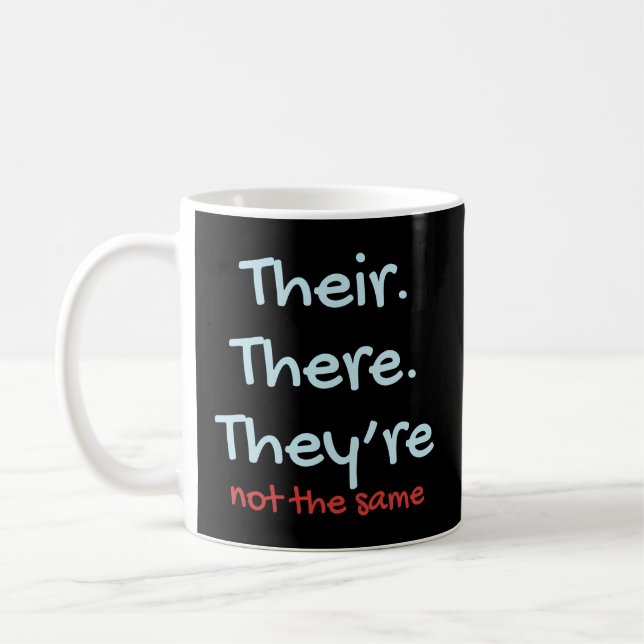 Mug Grammaire Anglaise Pour L'Étudiant Anglais Leur Là (Gauche)