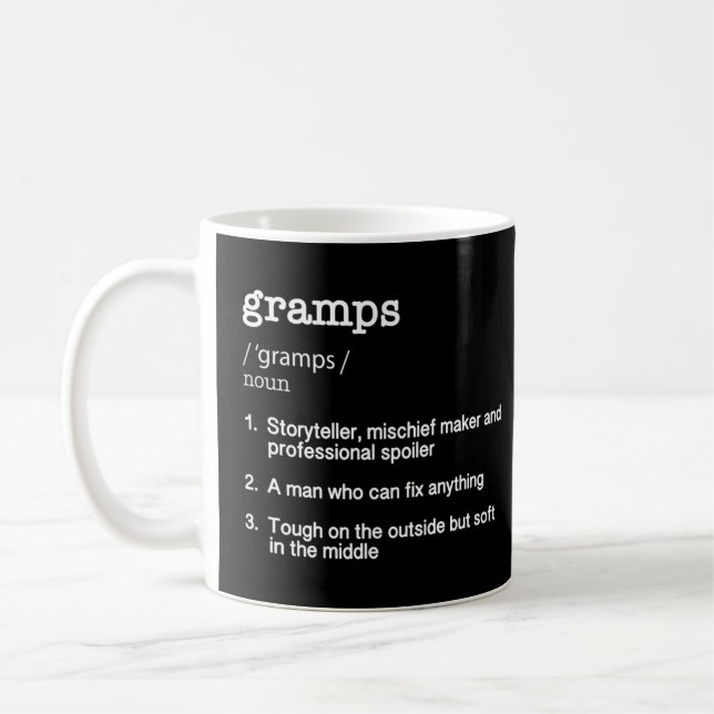 Mug Gramps Définition - Drôle cadeau de Fête des pères (Gauche)