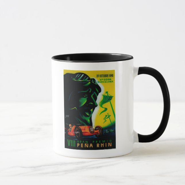 Mug Gran Premio Pena Rhin Poster Vintage Europe (Droite)
