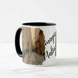 Mug Grand Bâtiment Et Entraîneur De La Rue Médiévale É