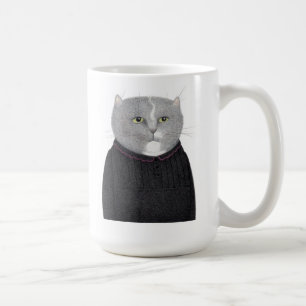 Mug Grand Chat Femme de Ménage Blanc Tall
