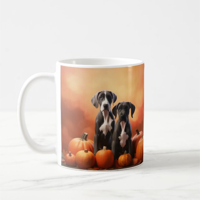 Mug Grand Chiot Danse Automne Délice Citrouille (Gauche)