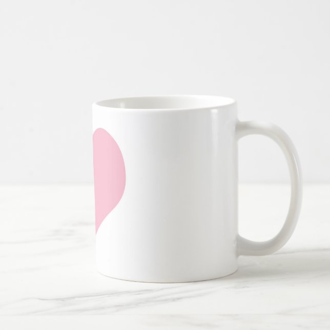Mug Grand Coeur d'amour rose (Droite)