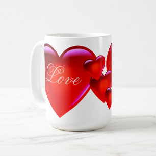 Mug Grand coeur d'amour rouge/beaucoup d'amour/coeur d