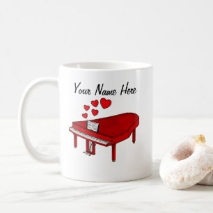 Mug Grand Coeurs Piano Pianiste musicien Personnalisé